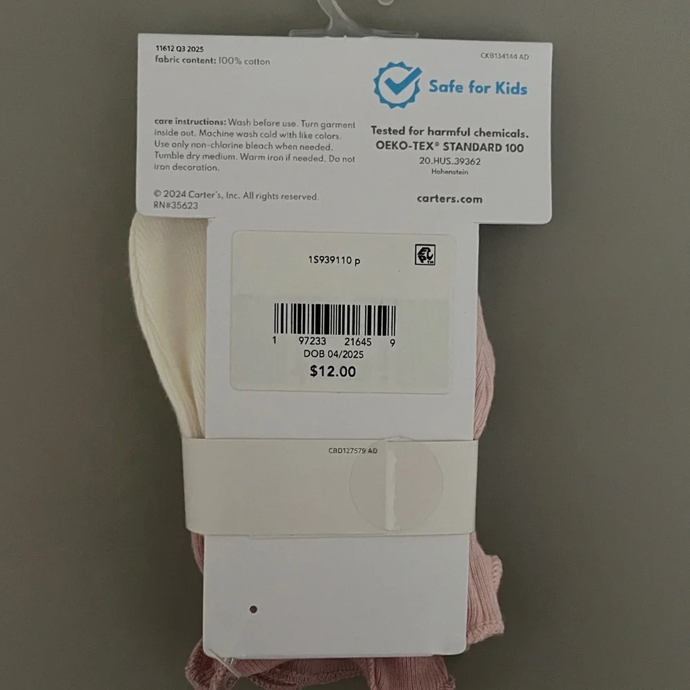 Carter's Pink and Cream Mittens 3-Pack